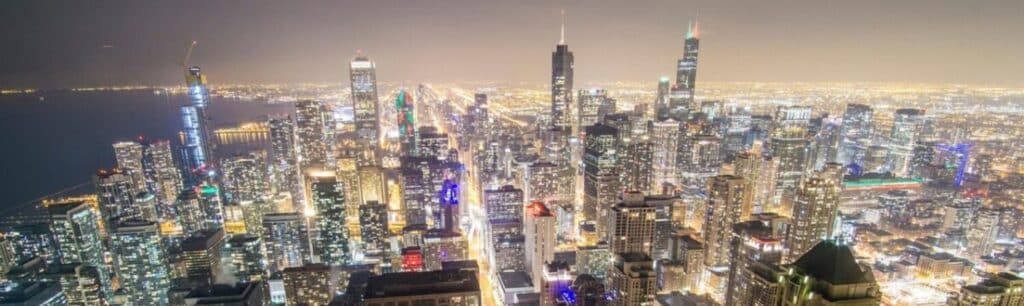 chicago, chicago skyline, skyscrapers, city, night lights, night, lights, chicago, chicago, chicago, chicago, chicago, chicago skyline