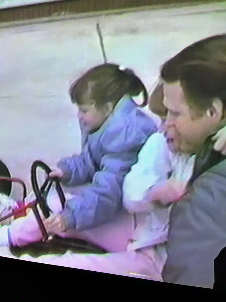 Daughters enjoy new go-cart